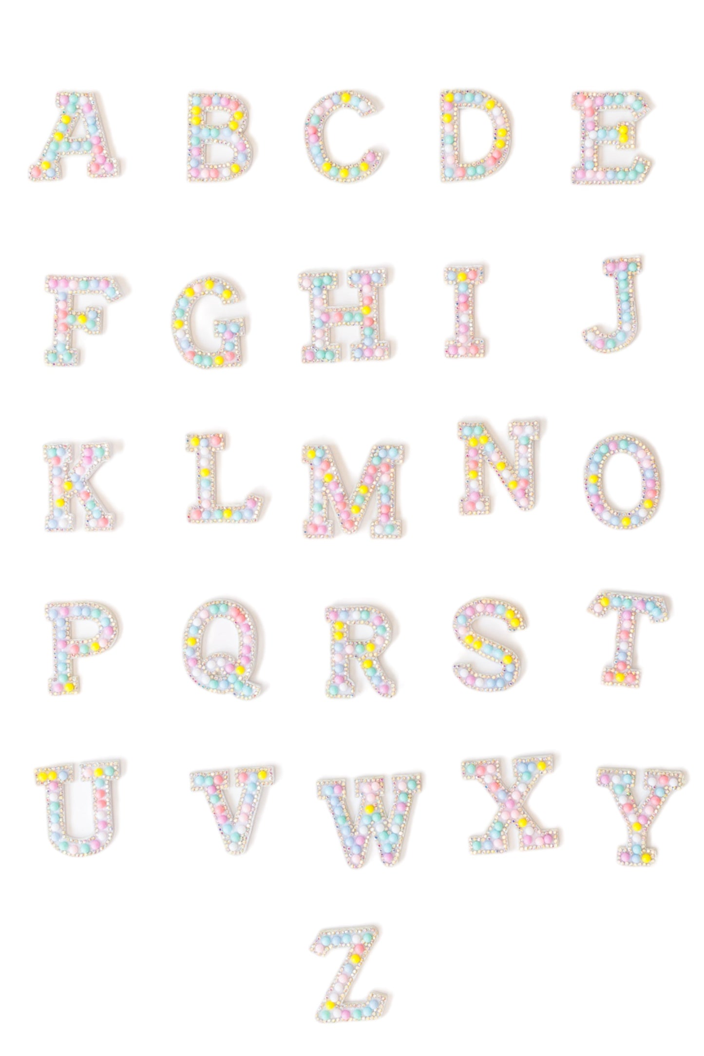 Watercolor Dreams Iron-On Pearl Patch Letters