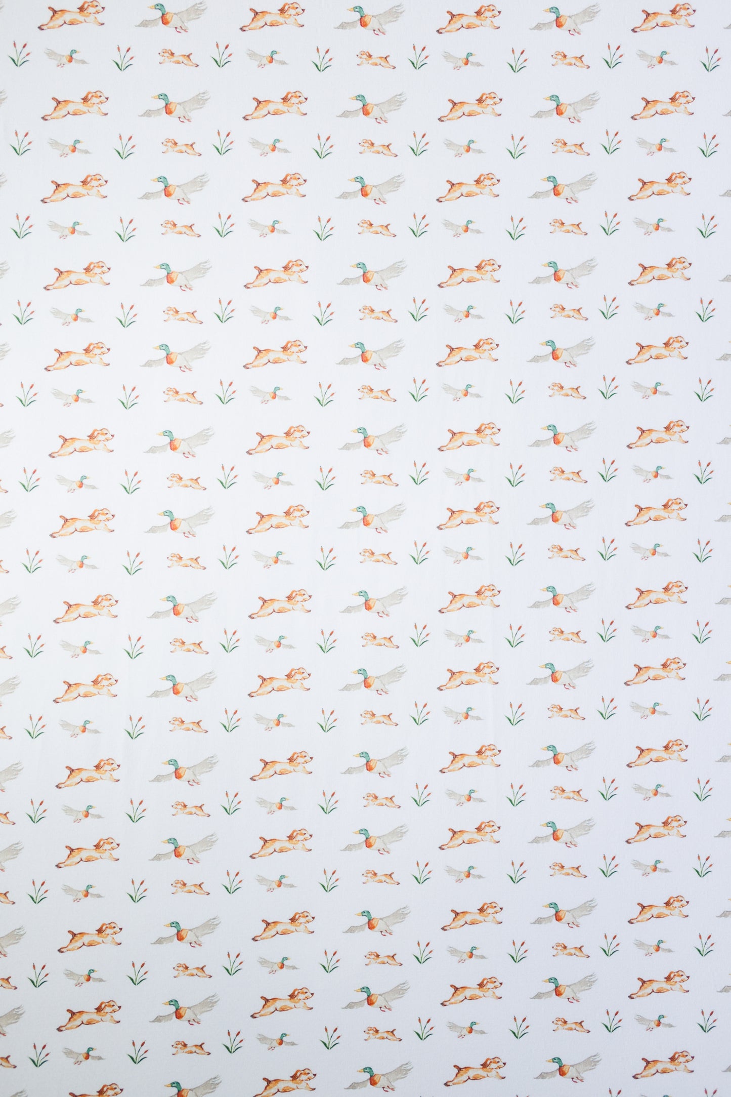 Puppy & mallard crib sheet